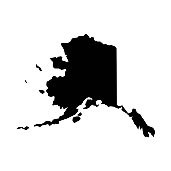 Mapa Alasca Silhueta Alasca Mapa Ícone — Vetor de Stock
