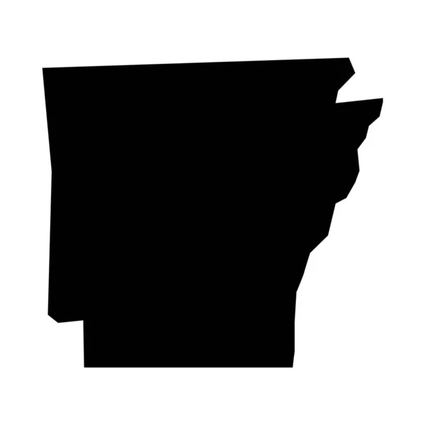 Arkansas Mapa Silueta Arkansas Icono Del Mapa — Vector de stock
