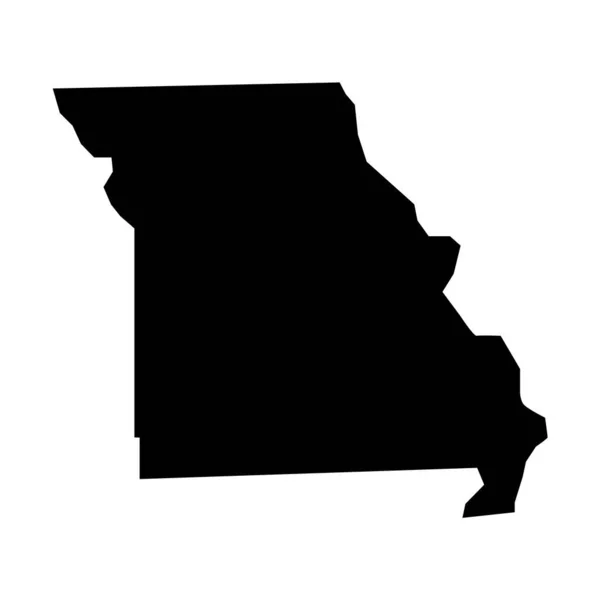 Mapa Missouri Sílhueta Missouri Mapa Ícone — Vetor de Stock