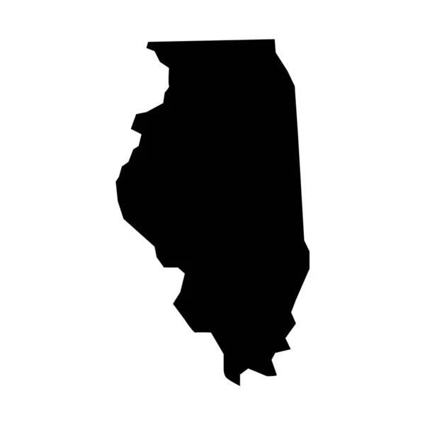 Mapa Illinois Sílhueta Illinois Mapa Ícone — Vetor de Stock