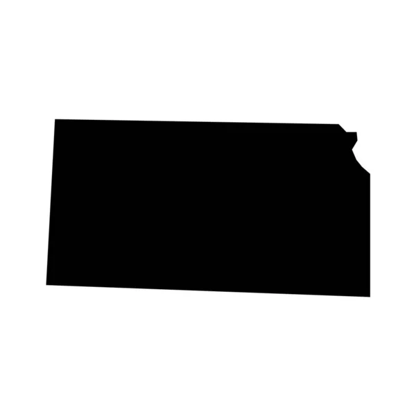 Kansas Kaart Kansas Silhouet Kaart Pictogram — Stockvector