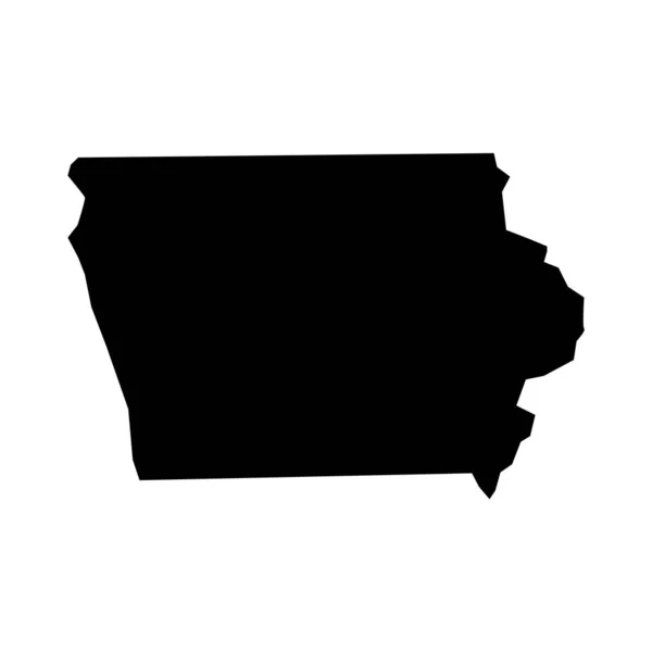 Mapa Iowa Silueta Iowa Icono Del Mapa — Vector de stock