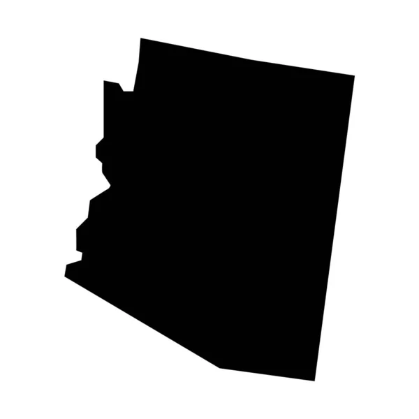 Arizonai Térkép Arizona Sziluett Térkép Ikon — Stock Vector