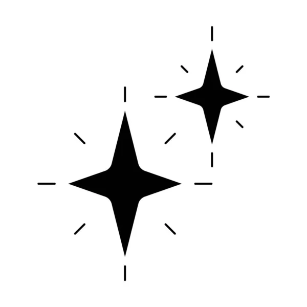 Simgeyi Parlat Temiz Yıldız Parıldayan Yıldız Element Dekorasyonu — Stok Vektör