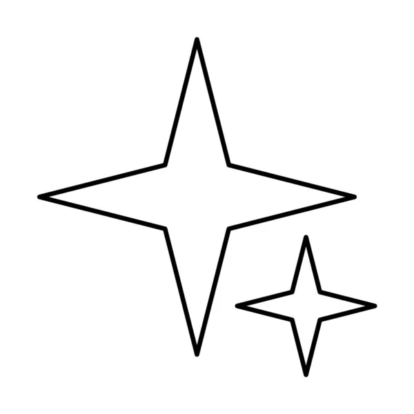 Сияющая Икона Линейный Стиль Блестящая Звезда Элемент Декора — стоковый вектор