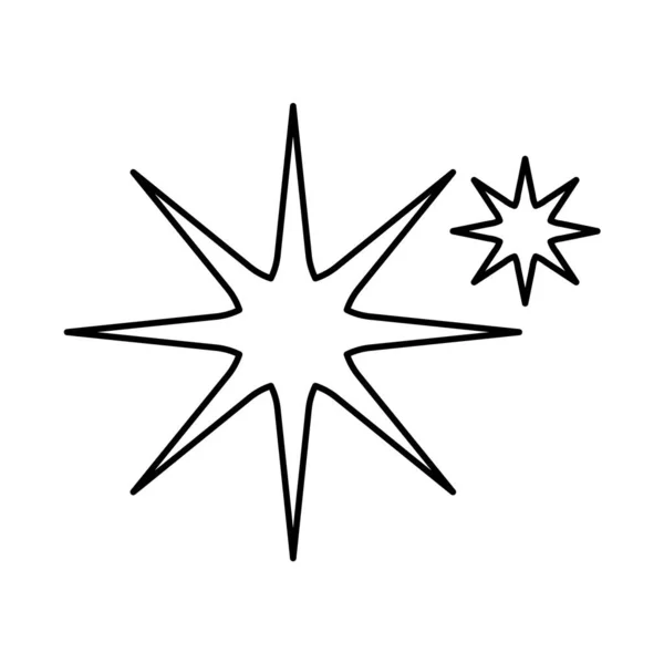 輝きのアイコン 直線型 輝く星 要素の装飾 — ストックベクタ
