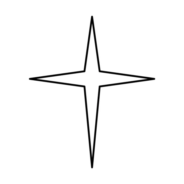 Svítící Ikona Lineární Styl Jiskřivá Hvězda Prvek Dekorace — Stockový vektor