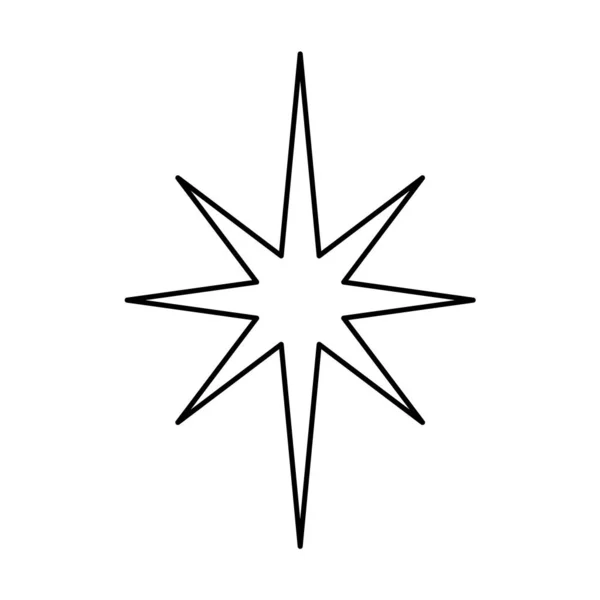 Сяйво Ікони Лінійний Стиль Іскрова Зірка Оздоблення Елементів — стоковий вектор