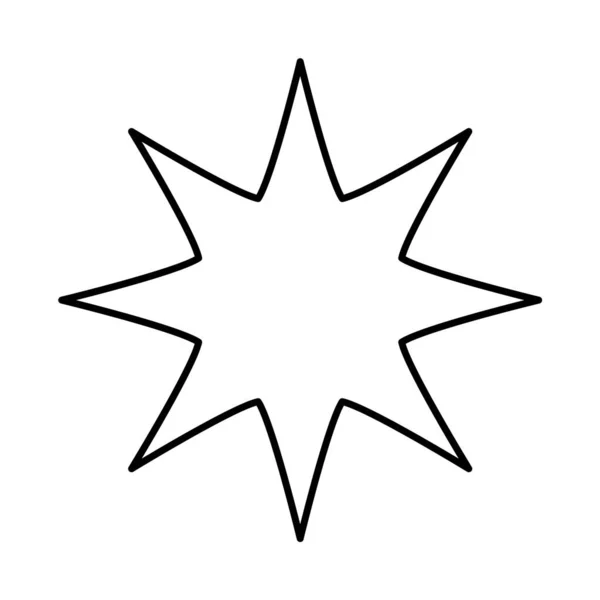 Сияющая Икона Линейный Стиль Блестящая Звезда Элемент Декора — стоковый вектор
