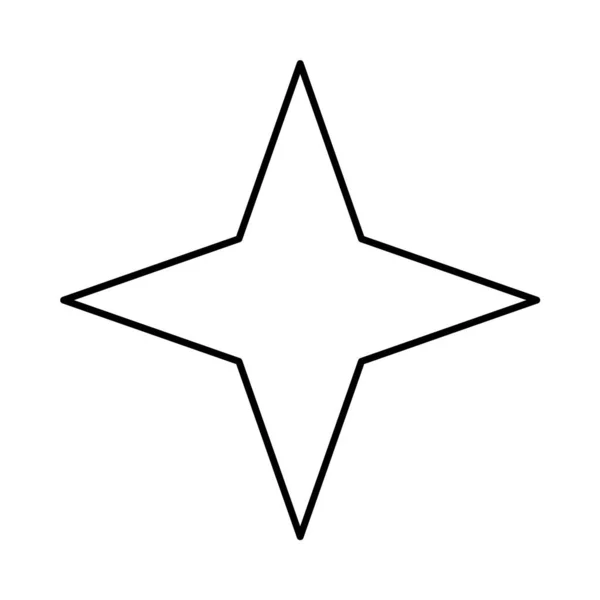 Świecąca Ikona Liniowy Styl Błyszcząca Gwiazda Element Dekoracyjny — Wektor stockowy