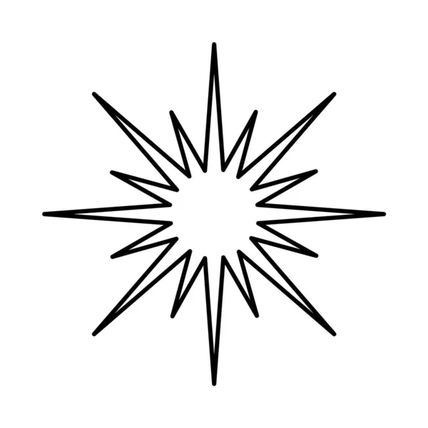 Сяйво Ікони Лінійний Стиль Іскрова Зірка Оздоблення Елементів — стоковий вектор