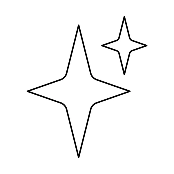 Φωτεινό Είδωλο Γραμμικό Στυλ Λαμπερό Αστέρι Διακόσμηση Στοιχείων — Διανυσματικό Αρχείο