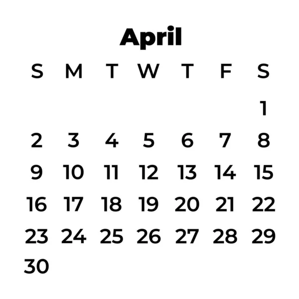 2023年4月 日历图标 古典风格 — 图库矢量图片