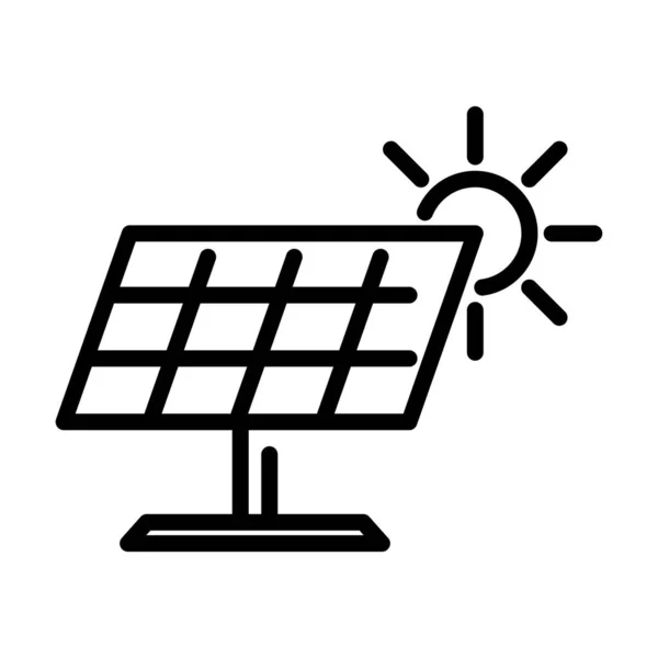 Symbol Energii Słonecznej Ikona Liniowa — Wektor stockowy