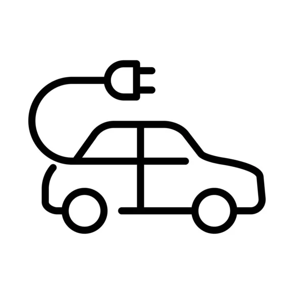 Electric Car Linear Icon — Stock Vector