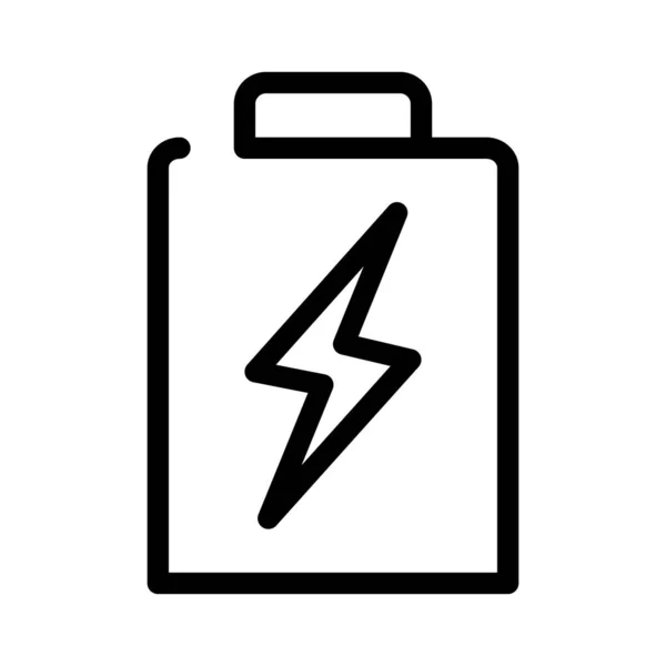 Ícone Bateria Símbolo Carregamento Ícone Linear —  Vetores de Stock