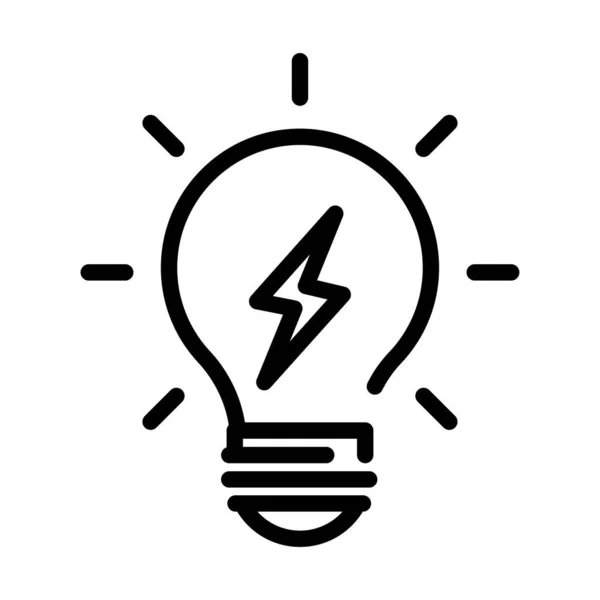 Ampoule Avec Énergie Icône Linéaire — Image vectorielle