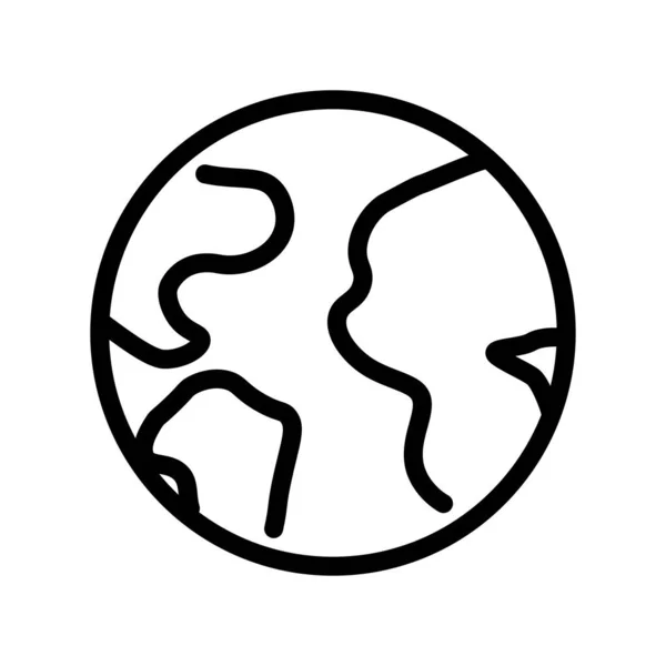 Ikone Des Planeten Erde Lineares Symbol — Stockvektor