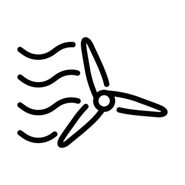 Ikona Větrné Turbíny Lineární Symbol — Stockový vektor