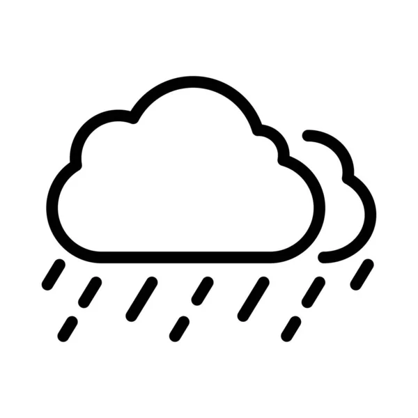 雨の雲のアイコン 線形記号 — ストックベクタ