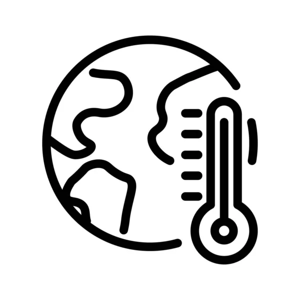 Icône Réchauffement Climatique Symbole Linéaire — Image vectorielle