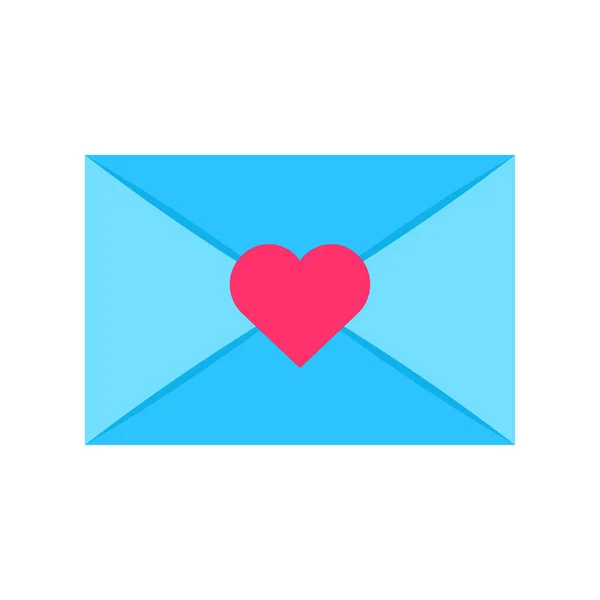 Enveloppe Avec Icône Coeur Icône Message Amour — Image vectorielle