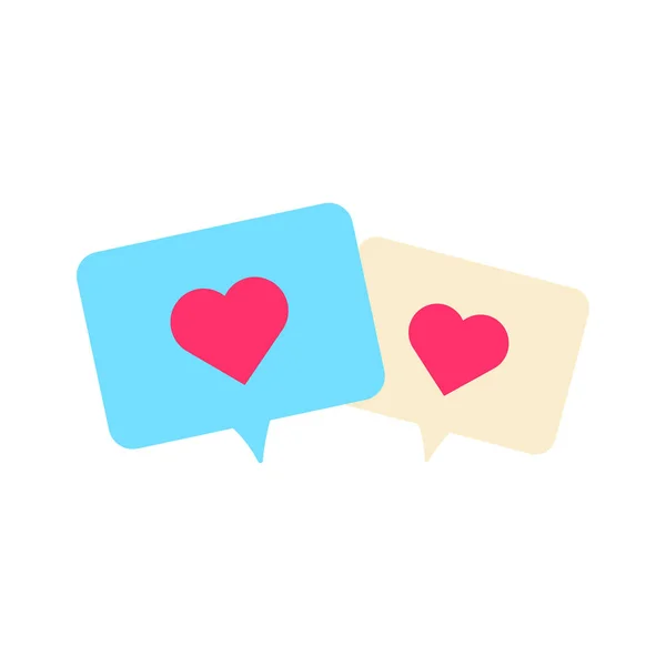 Icona Messaggio Chat Amore Decorazione Romantica — Vettoriale Stock