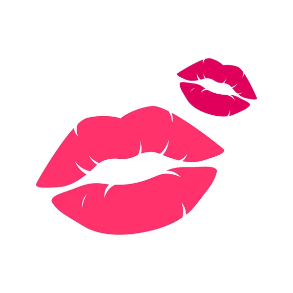 Ícone Lábios Beijos Decoração Romântica — Vetor de Stock