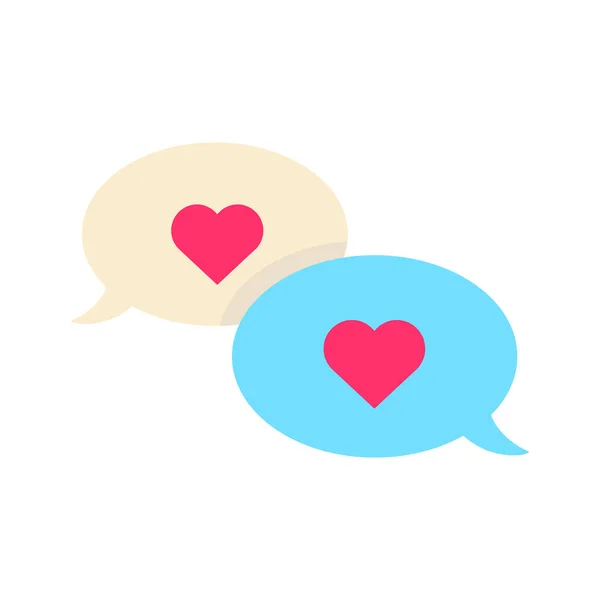Sohbet Mesajını Seviyorum Romantik Dekorasyon — Stok Vektör