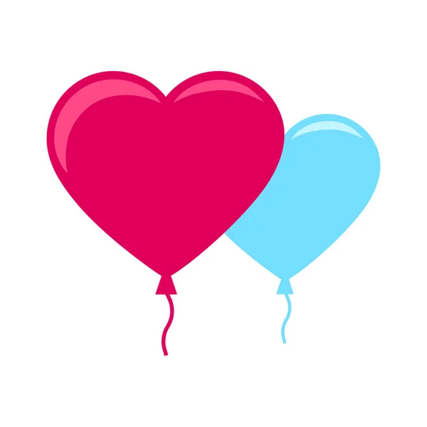 Icône Ballon Cardiaque Décoration Romantique — Image vectorielle