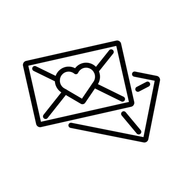Envelopes Heart Linear Icon Love Message Line Icon — Stock Vector
