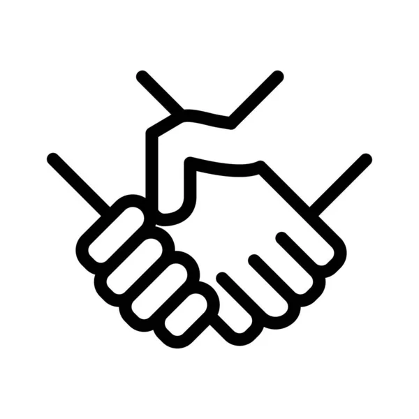 Hand Holding Each Other Line Icon Linear Style — Stock Vector