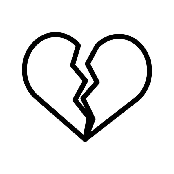 Herzschmerz Lineares Symbol Romantische Dekoration — Stockvektor