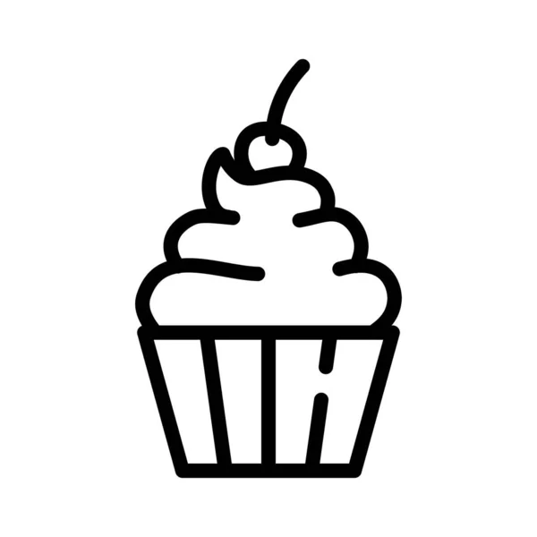 stock vector Sweet cupcake. Line style icon