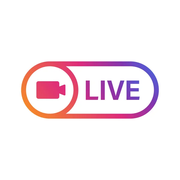 Icône Caméra Vidéo Symbole Live Streaming — Image vectorielle