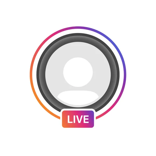 Social Media Profile Icon Live Stream Icon — Stock Vector