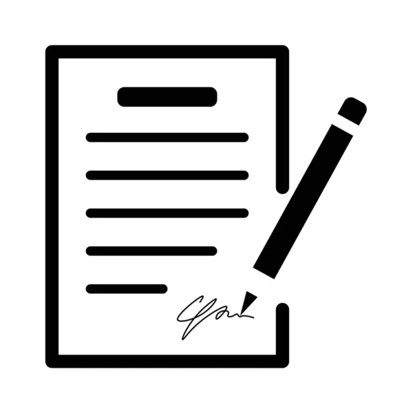 Icône Contrat Convenu Symbole Linéaire — Image vectorielle
