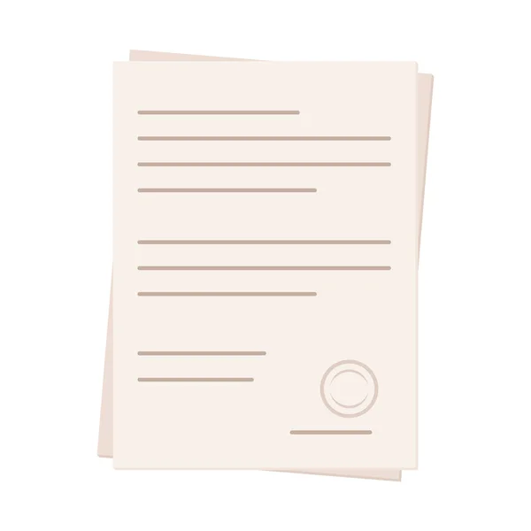 Symbole Des Contrats Papier Icône Plate — Image vectorielle