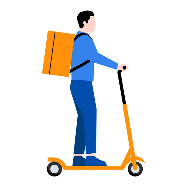 Delivery Drives Electric Scooter Delivery Icon — Stock Vector
