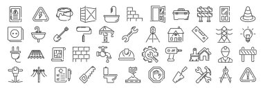 Yapılandırma doğrusal simgeleri ayarlandı. Satır sanatı simgeleri.