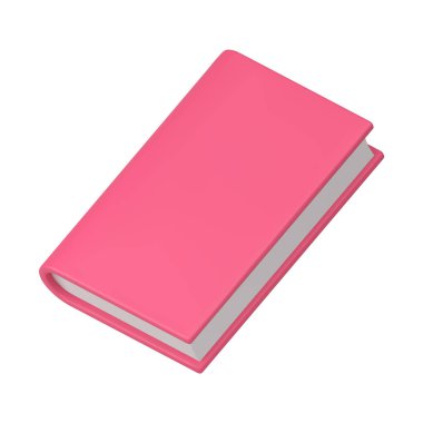 Kitap edebiyatı pembe kağıt sözlük ansiklopedisi eğitimi 3D ikon gerçekçi vektör illüstrasyonunu öğreniyor. Ders kitabı akademik bilgisi kütüphane kitapçısı eğlence romanı bilgisini inceliyor