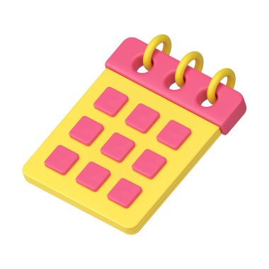 Günlük takvim günlük planlama ajandası önemli atama tarihini hatırlatır 3d gerçekçi vektör illüstrasyonu. İş etkinliği planlayıcı zaman yönetim düzenleyicisiyle toplantı ayarla