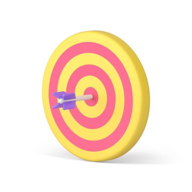 Verimli iş pazarlama stratejisi hedef tahtası ve hedef tahtası. Hedefte ok var. 3d ikon gerçekçi vektör illüstrasyonu. Başarı çözümü başarı finansal hedefler doğruluk hedefleme spor oyunu