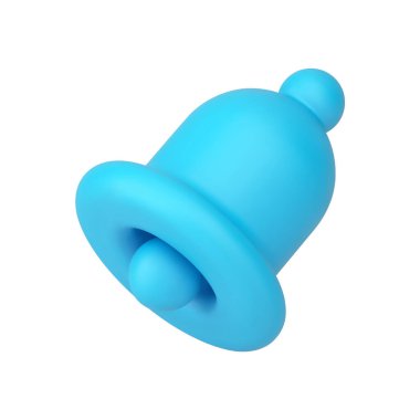 Çan sesi mavi uyarı sesi dikkat sosyal medya mesajı 3D gerçekçi vektör illüstrasyonu. Jingle alarm it sohbet ara kapı zili el zili sinyal e-posta bülteni