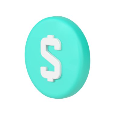 Dolar yeşili para birimi döviz kurları finansal bankacılık ticari 3D ikon gerçekçi vektör illüstrasyonu. Finans alışverişi iş satın alma zenginlik yatırım ödeme fiyatı perakende