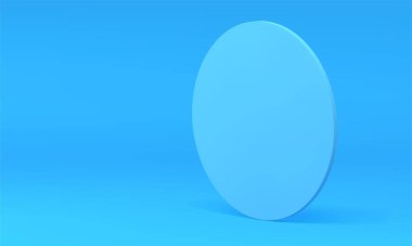 Mavi 3d dikey silindir soyut geometrik yapı tanıtım sunumu için gerçekçi vektör illüstrasyonu. Yuvarlak izometrik dekor elemanı temel temel temel yapı bloğu simetrik şekil sergi odası tasarımı