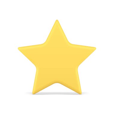 Yıldız sarısı beş nokta en iyi kalite garanti ödülü değerlendirmesi geri bildirim 3d gerçekçi vektör illüstrasyonu. Başarı madalyası süslemesi pozitif oran servis dekoratif tasarımı