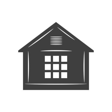 Kırsal ahşap kulübe evi ekoloji turizmi klasik ikon tasarım tasarımı illüstrasyonu. Kamp ahşabı yaz tatili kır evi macera kırsal mimarisi