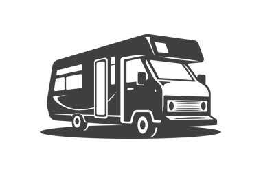 Karavan karavan turizmi seyahat aile otomobili izometrik klasik ikon vektör illüstrasyonu. Kamp aracı karavan seyahati yaz tatili macera eğlencesi