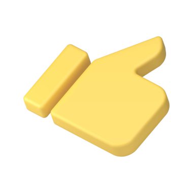 Serin başparmak yukarı sarı 3d simge en iyi geri besleme başarı önerisi gerçekçi vektör illüstrasyonu. İnsan eli şanslı karar. Müşteri memnuniyeti siber alan. Yerinden edilmiş rozet gibi.